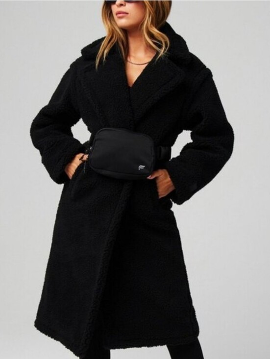 Fabletics Jackets & Blazers - Fabletics Black Long Teddy Coat XS